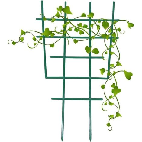 Confezione da 4 tralicci di supporto per piante rampicanti, tralicci per piante in vaso, supporto per fiori in plastica fai da te, mini piante da giardino a strati 30,5 x 16,5 x 0,4 cm
