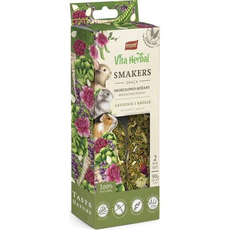 Vitapol  Vita Herbal  Aliments pour rongeurs et lapins 90 g - Brocoli et rose 90 g