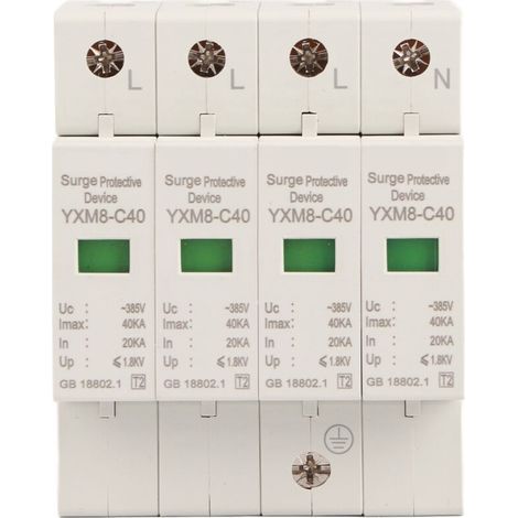 Parafoudre 4P 40 kA pour installation domestique sur rail DIN – protection contre les surtensions et la foudre, basse tension (1/4)