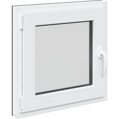 Fenêtre de sous-sol RISOR 50 x 50 cm, en PVC, verre gris anthracite