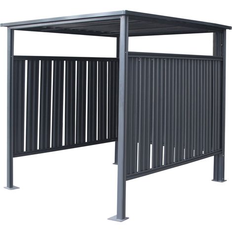 Westmann – Garage à vélos en acier anthracite 203x180x210 cm – Construction stable – Protection contre intempéries – Utilisation extérieure toute l'année
