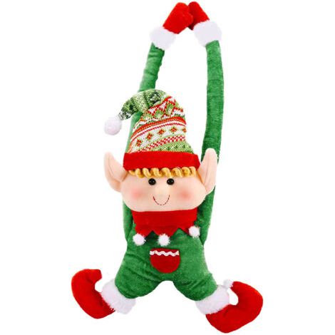BUNTHAUS Attaches d'anneau de rideau de noël, support de rideau de poupée elfe mignon pour la décoration de fenêtre, décoration de noël(vert) (1/5)