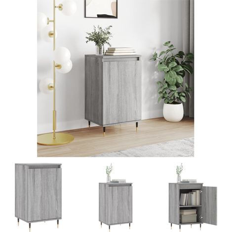 Wandhalterung - vidaXL Sideboard Grau Sonoma 40x35x70 cm Holzwerkstoff - Metallbeine (1/5)