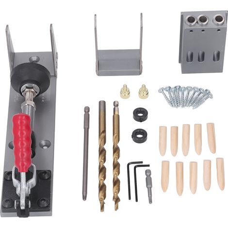 Lot de gabarit de poche en alliage d'aluminium avec acier trempé, kit de perçage pour chevilles et vis d'assemblage, outil de menuiserie.