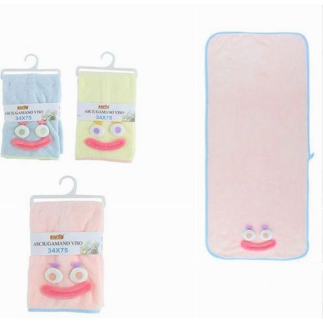 Cleafe - Asciugamano Viso 34x75cm Tessuto Morbido Con Faccia Bagno Ospite 3 Colori 10737 - (1/2)