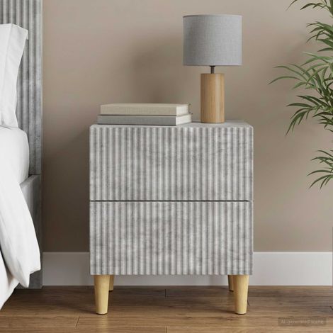 vidaXL Bedside Cabinet Concrete Grey 43 x 34.5 x 48 cm Engineered Wood (1/5)