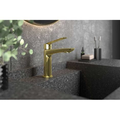 Mitigeur de lavabo avec garniture de vidage (bouchon) doré (1/2)