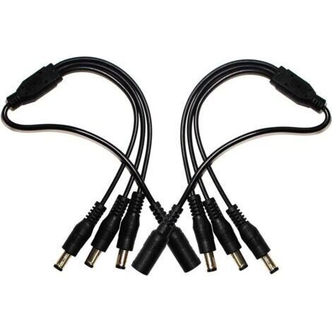 2-Pack 1 to 3 Way Port DC Power Splitter Pigtail Cable for CCTV Camera DVR NVR Strip Light DC 5.5mm x 2.1mm (1/5)