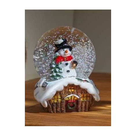 Marco Paul 6cm Christmas Cabin Snow Sphere Santa Snowman Christmas Winter Wonderland Snow Globe Colour Changing Festive Scene Xmas Indoor Use Home D�cor Battery Operated (Snowman) (1/4)