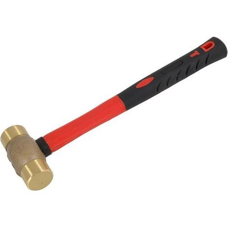 Neilsen 1lb Copper Non Sparking Hammer Rubber Grip Fibreglass Shaft