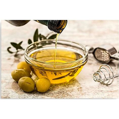 Tableau bois l'huile d'olive et les olives - 70 x 50 cm (1/5)