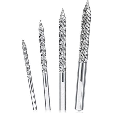 Foret alésoir pour pneus, kit de réparation de pneus crevés en carbure de tungstène, 4 pièces, tailles multiples (3/4,5/6/8 mm). (1/5)