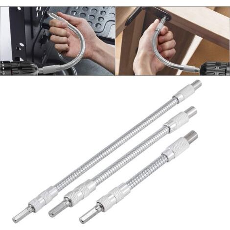 3 Pièces Rallonge Embout Visseuse Flexible Arbre Pour Perceuse Tournevis - 150mm/200mm/300mm, Tournevis Magnétique à Tige Hexagonale de 6,35 mm (1/4 Pouce) à Usage Multiple (1/5)