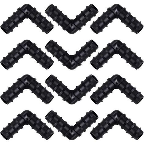 Raccord de tuyau pour système d'irrigation de 16 mm (coude), 20 pièces (1/4)