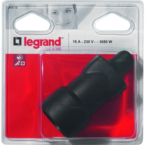 Legrand Enchufe de Caucho 2P+T 16 A Negro Durable