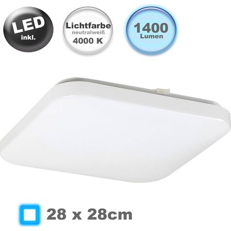 soffitto LED Rob di metallo e plastica in bianco quadrato 28 x 28 cm 1400lm (1/5)