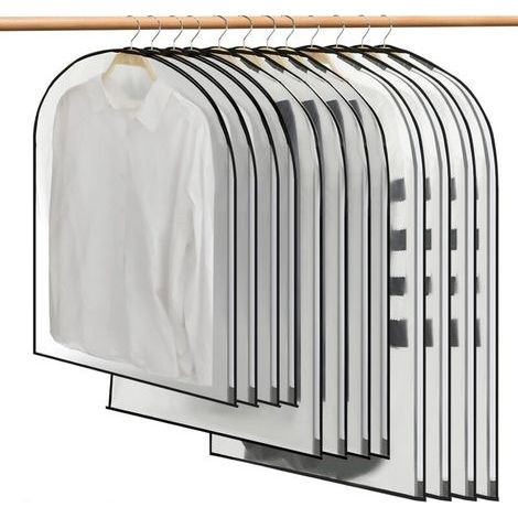 Housses de Vêtements, 12 Pcs Housse pour Costume, Sac de Vêtement, Protection Transparentes Anti-poussière Imperméables(Sx4+Mx4+Lx4) (1/5)