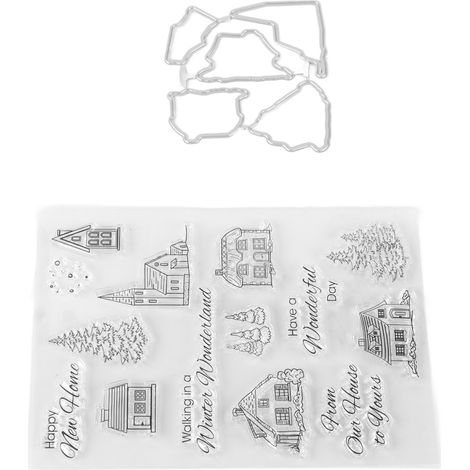 Lot de 2 tampons transparents réutilisables, formes variées uniques, DIY pour albums et créations.