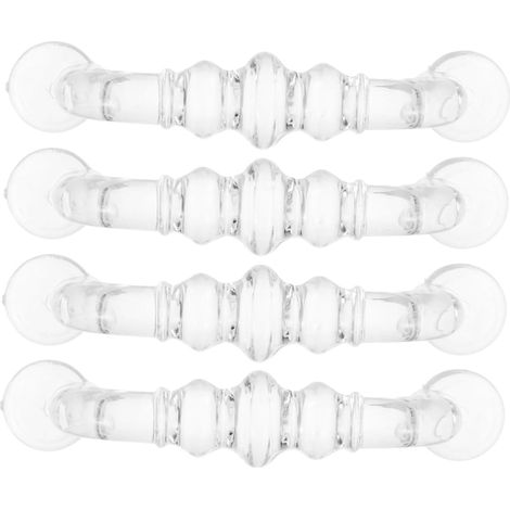 Lot de 4 Poignées de Meubles en Acrylique Transparent, Style Arc Incurvé, Taille N°3, Poignées de Commode et Tiroir Adaptées pour Portes D’armoire, Installation Facile, Usage (1/5)
