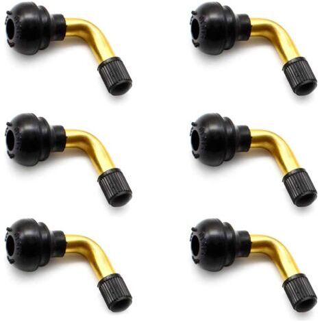 Valve Pneu Voiture, 6 Pièces PVR70 Valve Tubeless, Valve Tubeless VTT, Valve Coudée Moto, Bonne Étanchéité à L'air, pour Voitures Vélos Motos Scooters (1/5)