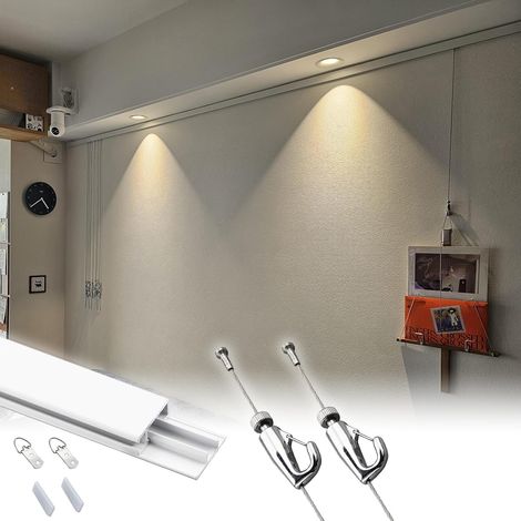 Kit d'accrochage pour présentoirs d'art sur rail Ture - de 190 cm (1/5)