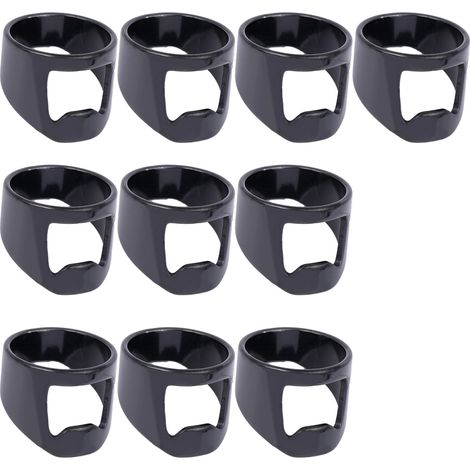 Ouvre-bouteille Anneau Acier Inoxydable - 10 Pièces - Pour Bière et Boissons Gazéifiées - Taille Standard pour Doigt Adulte (1/5)