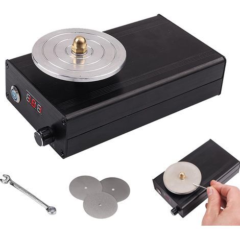 Affûteur de couteaux électrique, affûteuse réglable pour outils de sculpture avec 3 meules diamantées, meuleuse à disque de gravure rechargeable, marche avant et arrière, pour fraise à graver (1/5)