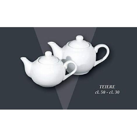 Teiera da Cucina in Porcellana Bianca con Coperchio Roma 30 cl Saturnia