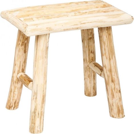 Atmosphera – Tabouret Woody en peuplier – Dimensions L. 34 x P. 23 x H. 31 cm – Assise 34 x 20,5 cm – Poids 1,76 kg – Design brut et authentique