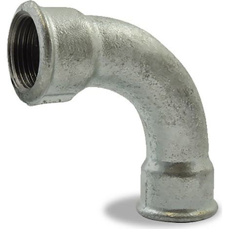 Courbe à grand rayon à 90° femelle femelle, galvanisée, en fonte malléable 1/2'' (1/2)