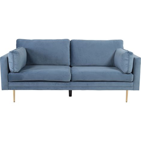 Boom Sofa 3 Personen velour blau.