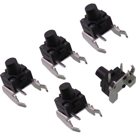 Wasserdichter 6 x 6 mm Touch-Schalter mit Halterung, horizontalem Seitenanschluss, 2-poligem Reset-Knopf, IPX6, 7, 6 x 6 x 4,3/5/66 x 6 x 5,5 cm (5 Stück) (1/5)
