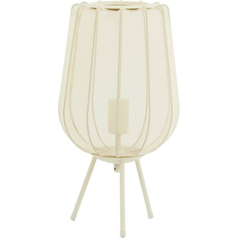 Light & Living - lámpara de mesa - Plumeria - beige blanco -