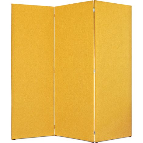 EVERGREENWEB Paravento Pieghevole di Design|Pannello divisorio per Ambienti, per casa, hotel, ufficio, bar|Separ‚ Struttura Legno, Divisorio Richiudibile Pieghevole 3 Moduli 180x190 cm|col. Senape (1/4)