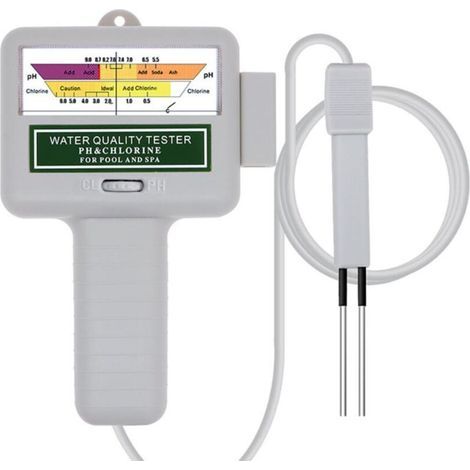 Testeur de qualité de l'eau, moniteur numérique portable, testeur de qualité de l'eau PH analysant le kit de test de piscine de chlore (blanc) (1/3)