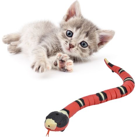 Serpent à bandes argentées avec capteur intelligent d'évitement d'obstacles, modèle d'animal de compagnie, jouet pour enfants (1/5)
