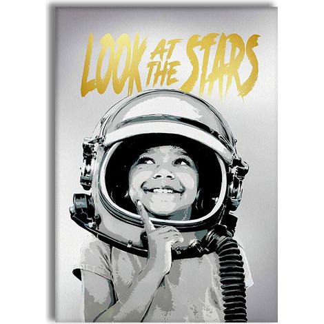 Look At The Stars -  Quadro Canvas Contemporaneo su telaio in legno - Misura: 50x70 cm (1/3)