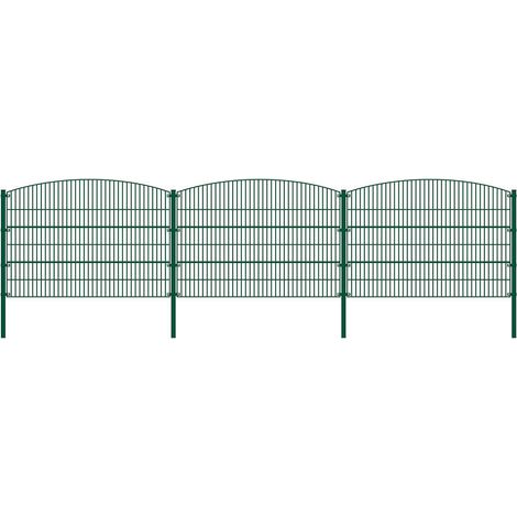 Doppelstabmattenzaun MORATA Berg Höhe: 160 cm / Länge: 10 m 3x Eckpfosten I Gartenzaun, Mattenzaun Gartenzaun Mattenzaun