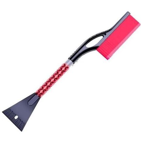 Grattoir à neige et glace, brosse, pelle, pour enlever la neige et la glace du pare-brise de voiture ou de véhicule. Nettoyage et grattage du pare-brise rouge (1/5)