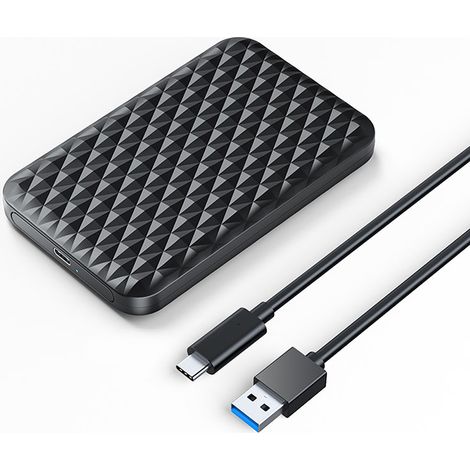 Boîtier USB-C 5 Gb/s pour disque dur/SSD 2,5" 2520C3-V1 - Noir (1/2)