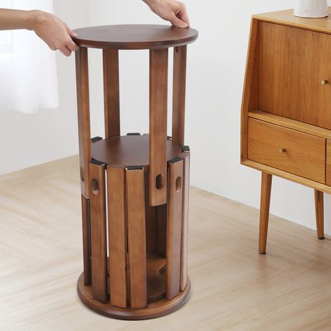 YISSALE-4-in-1-Esszimmerstühle, stapelbarer Hocker, 4er-Set, Beistelltisch im Landhausstil, stapelbarer Hocker mit Doppelfunktion aus einem Stück, abnehmbares Design, mit Rollen (1/5)