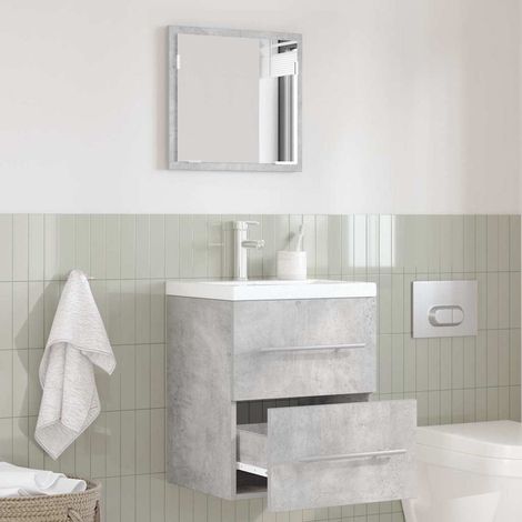 Badezimmermöbel-Set Grau 41 x 38,5 x 48 cm Sperrholz und Metall