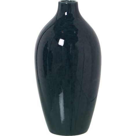 Dunkelgrüne Keramikvase 10x20 cm für alle Stile, um dem Haus eine Berührung für alle Stile zu verleihen, um dem Haus eine Note zu verleihen (1/3)