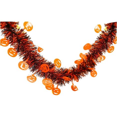Guirlande Suspendue Halloween - Citrouille Araignée en Papier Crépon - 195 cm - Décoration Murale et Plafond - 1 Pièce (1/5)