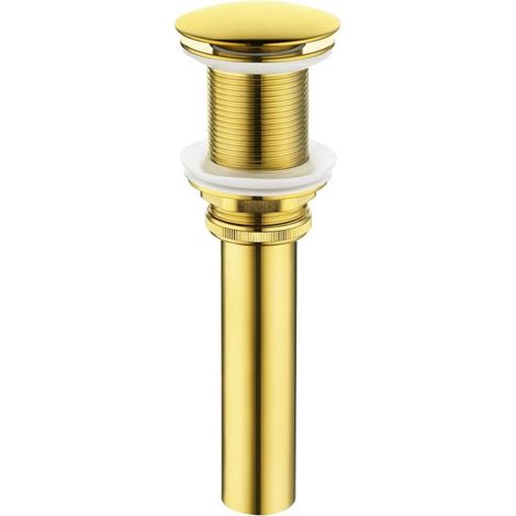 Robinet de salle de bain vasque vasque lavabo escamotable bouchon de vidange sans trop-plein, doré (1/5)