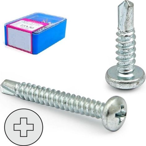 caja tornillo broca cabeza alomada din 7504-n cincado larg.r/chapa 19mm ø rosca chapa 3.5mm