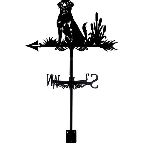 Chien Girouette Fer Forgé Girouette Animal Métal Girouette,Chien, noir (1/5)