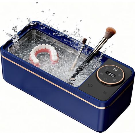 Machine de nettoyage de bijoux à ultrasons, nettoyeur à ultrasons professionnel 48 kHz, avec 6 modes de minuterie et cuve en acier inoxydable 304. (1/5)