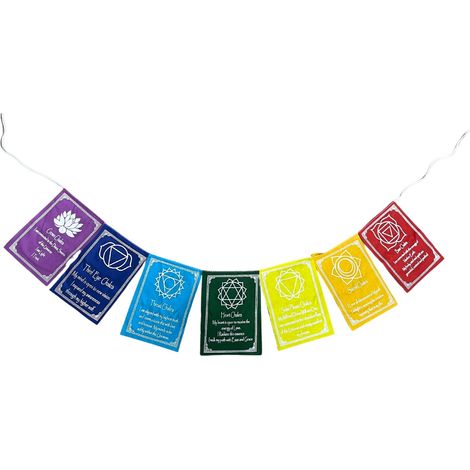 Siete colores de chakras y mantra - Med (7 banderas)