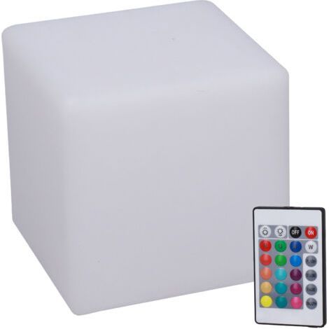 Lampe cube LED RGBW avec télécommande – 16 couleurs réglables – 4 modes d'éclairage – Matériau PE durable – Flux lumineux 360 lm (1/5)